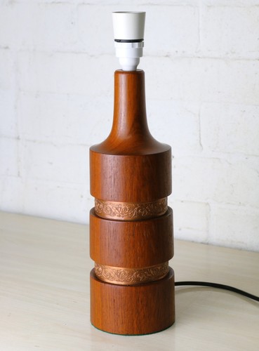 Lampada tavolo vintage teak - lampada,