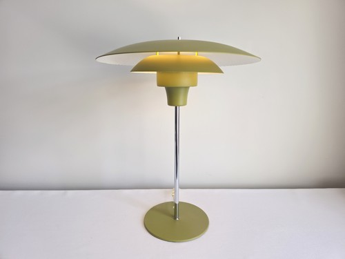 Large 1970s danish desk - desk, lamp